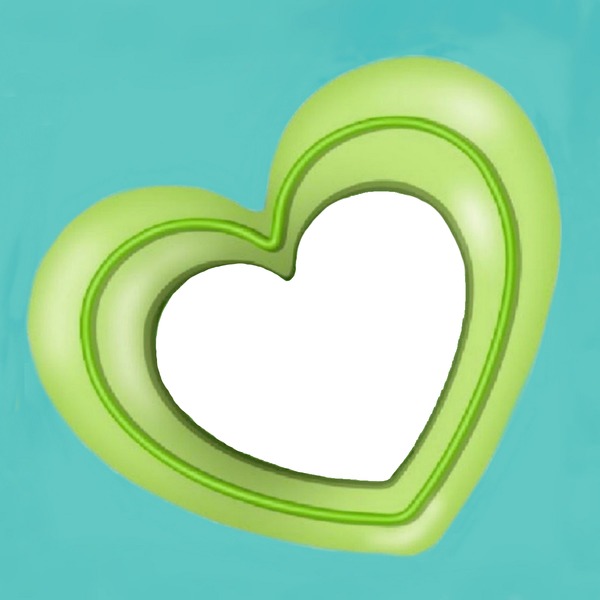 corazón verde. Fotomontaggio