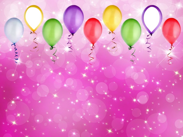 anniversaire ballons fonds rose Fotomontaža