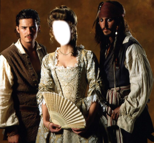 Jack Sparrow, Will Turner et Elizabeth Swann Photo frame effect