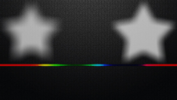 2 Etoile sur une ligne de couleur Photo frame effect