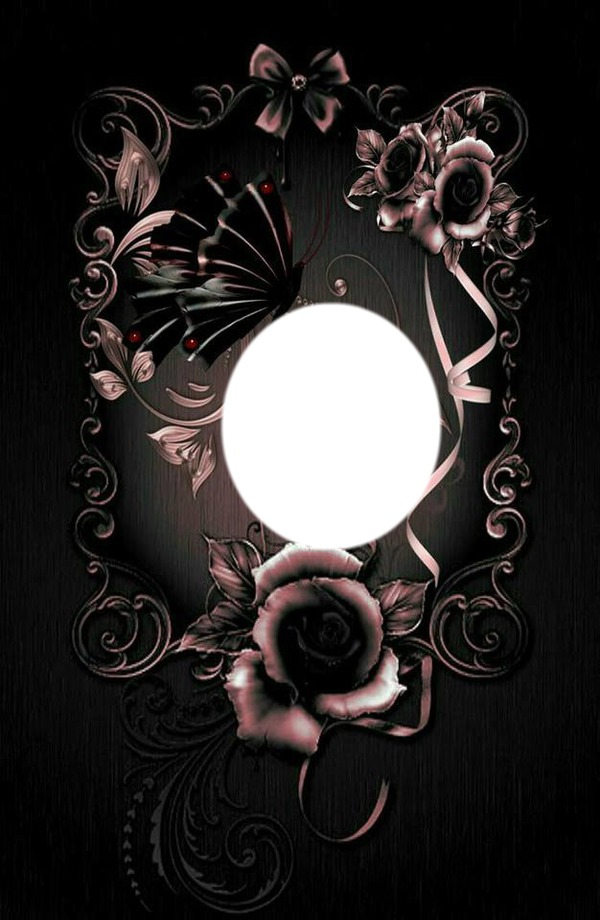 rose & butterfly Photo frame effect