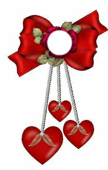 red bow & hearts Photo frame effect