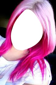 cabelo cor-de-rosa Fotomontagem