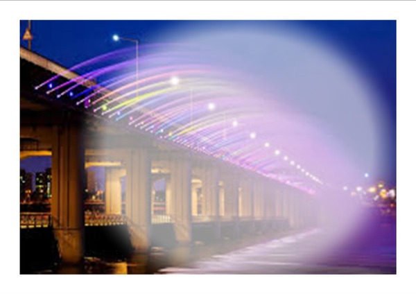 le pont lumineux Photomontage