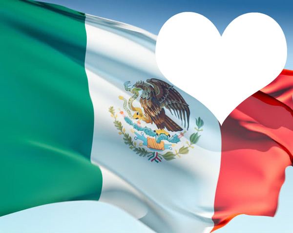 Mexico flag flying Photo frame effect