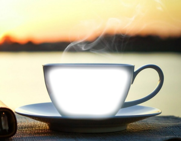 Tasse de café-lever du soleil Photomontage