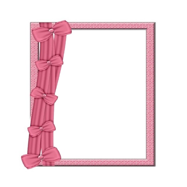 marco y lazos rosados. Fotomontasje