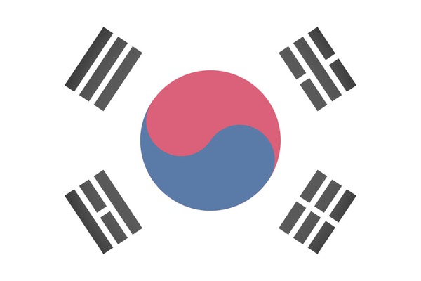 South Korea flag フォトモンタージュ