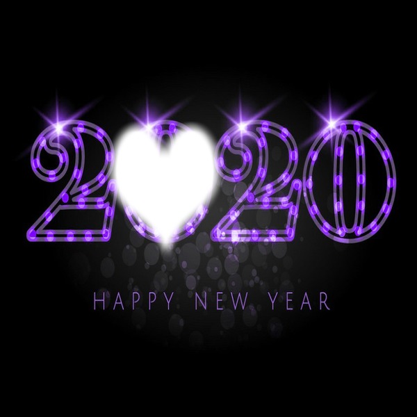 happy new year coeur 2020 Valokuvamontaasi