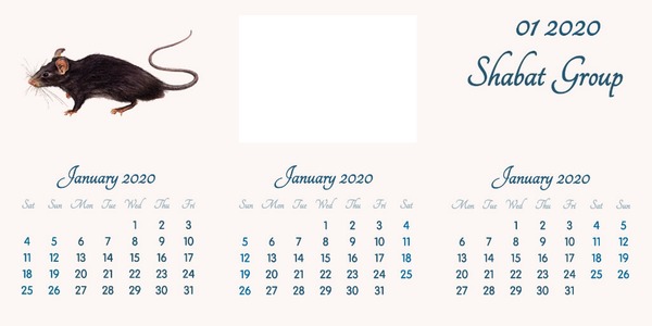 January 2020 // English // 2020 to 2055 Calendar // 2020.02.15 Photo frame effect
