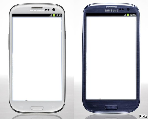 Samsung galaxy S3 Blanc et Bleu Montage photo