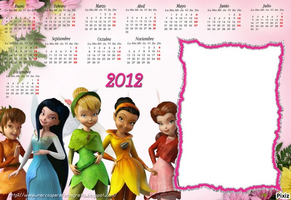 calendario 2012 tinkerbell Fotomontažas