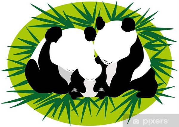 panda family Fotomontagem