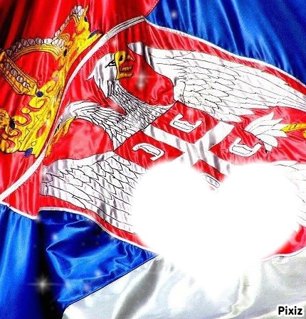 drapeau Serbie Fotomontasje