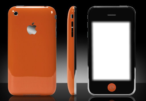 celular laranja Montaje fotografico