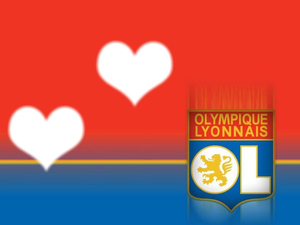 2 coeur olympique lyonnais Fotomontāža