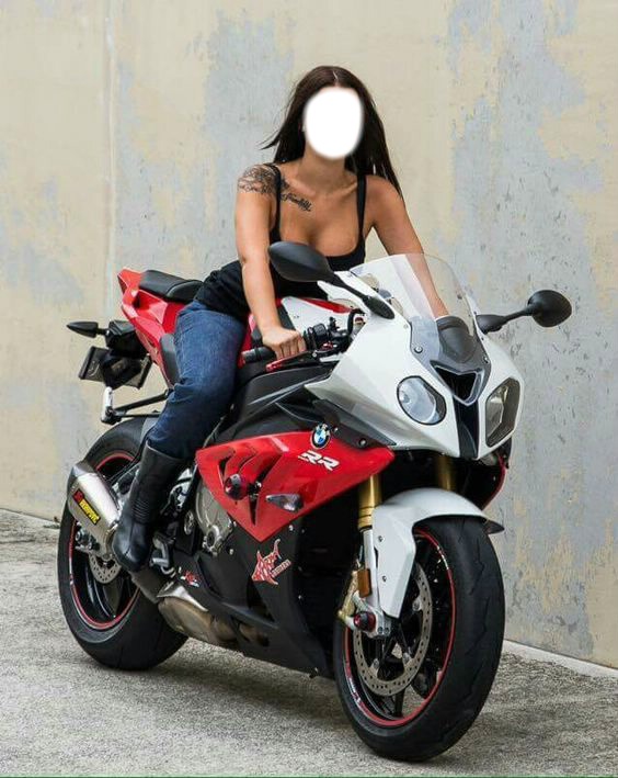 fille de moto Photo frame effect