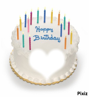 White birthday cake Fotomontaggio