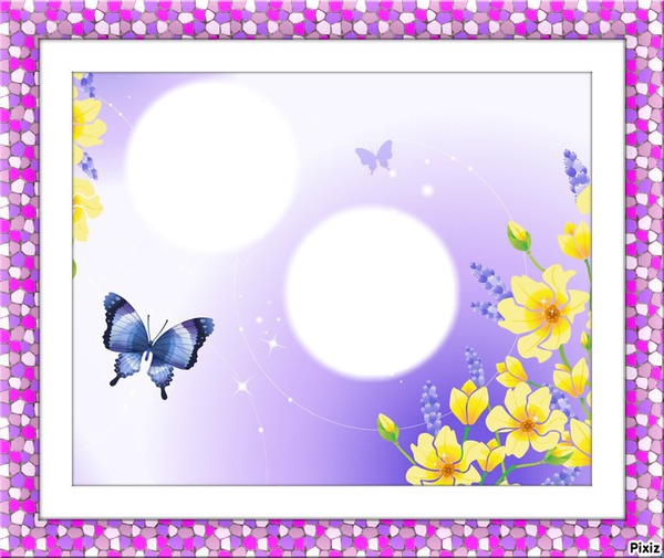 flores y mariposas Φωτομοντάζ