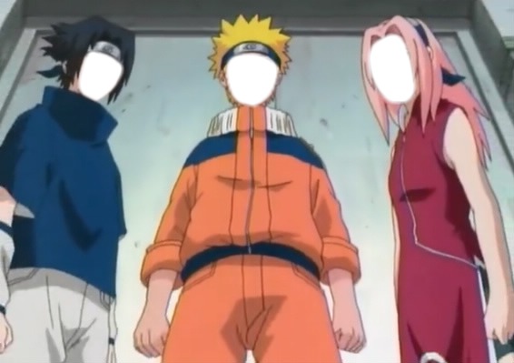Naruto Sakura y Sasuke Fotomontasje