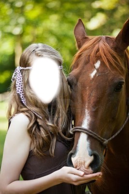 fille et cheval Fotomontažas