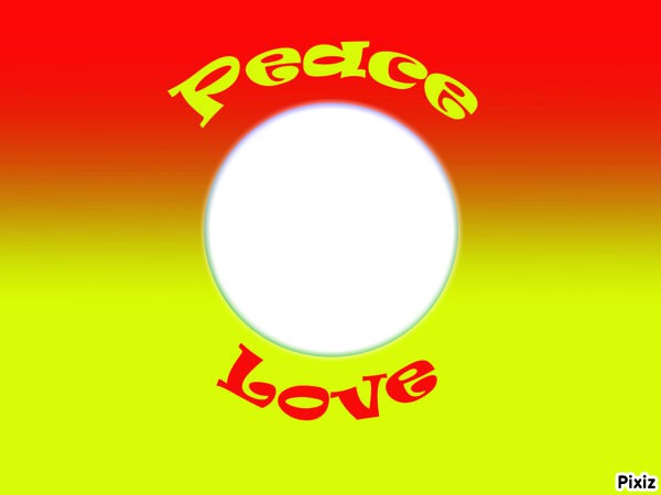 nous 2 = PEACE AND LOVE Fotomontaža