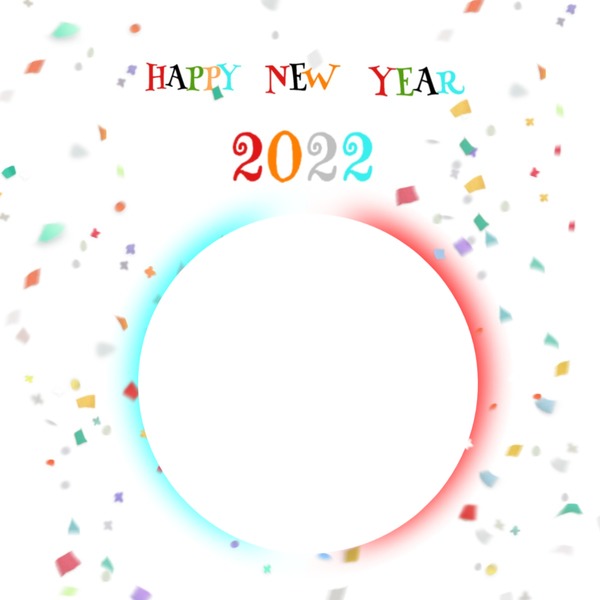 Happy New Year 2022, fondo blanco, 1 foto Фотомонтаж