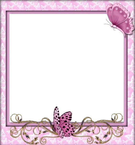 marco y mariposas lila. Fotomontage
