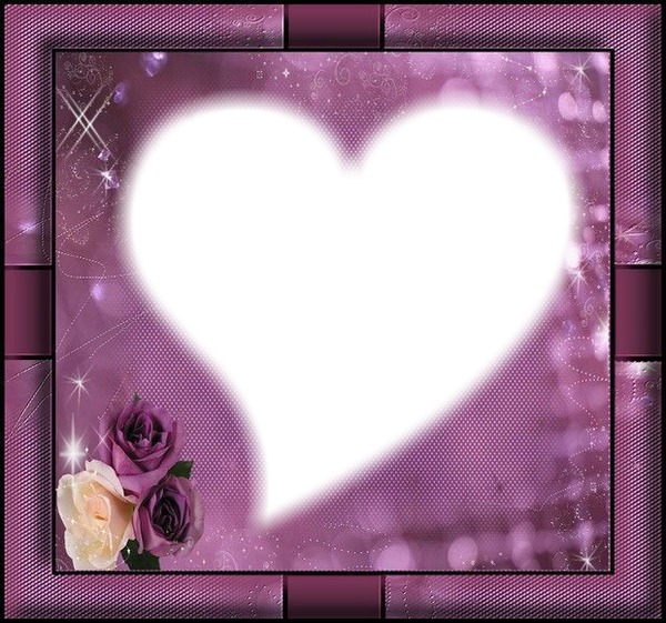 cadre violet coeur Фотомонтажа