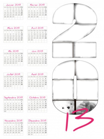 calendrier 2013 Fotomontaggio