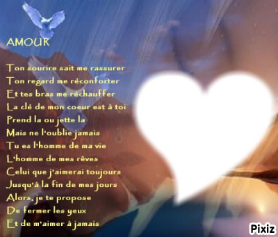 l'homme de ma vie (poème d'amour) Fotoğraf editörü