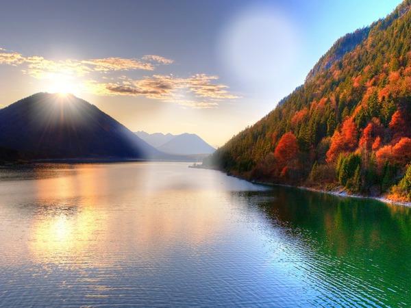 Lac Saison d'automne Фотомонтаж