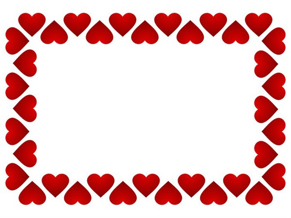marco de corazones rojos Fotomontaža