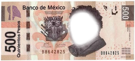 billete de 500 pesos Fotomontage