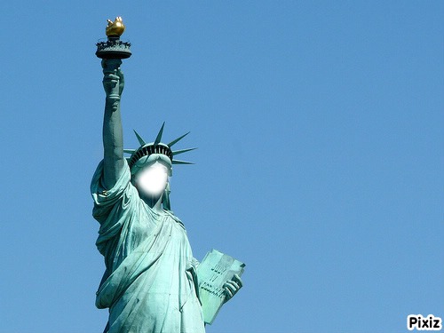 The Statue of Liberty. Фотомонтажа