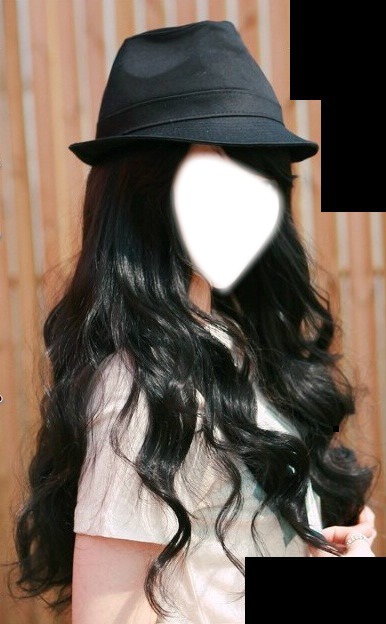 Long hair & hat Fotomontasje