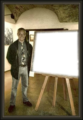 el pintor i el seu quadre Fotomontaža