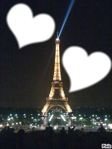 Tour Eiffel deux coeur Fotomontaža