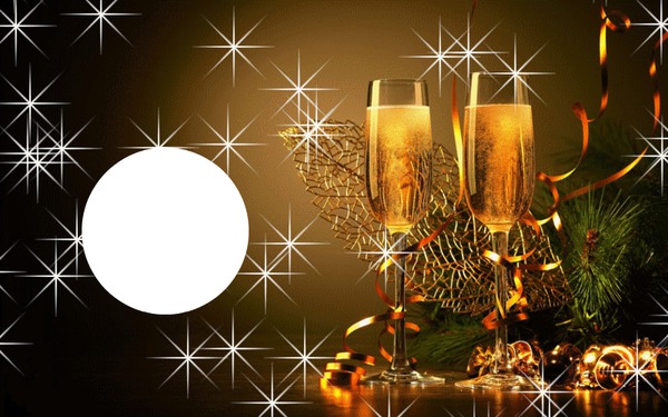 champagne Photo frame effect