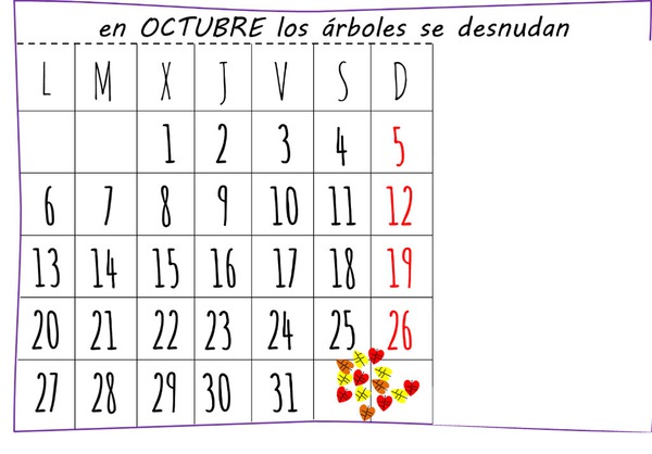 calendario de octubre Fotomontagem