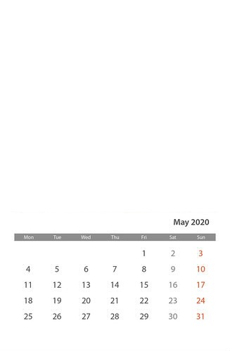 calendrier mai 2020 Montage photo