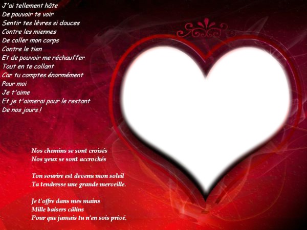 poeme damour Photo frame effect