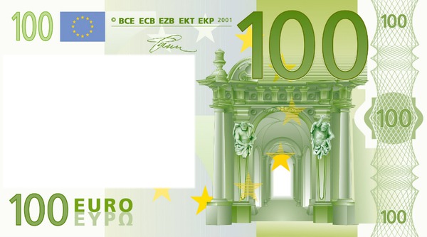 100 Euro Photo frame effect