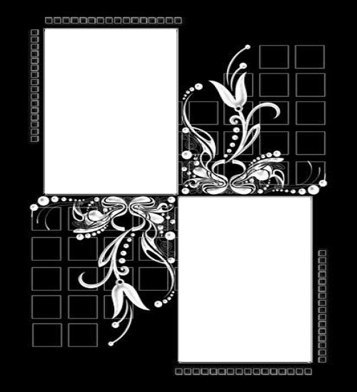 collage, 2 fotos, fondo negro. Fotomontasje