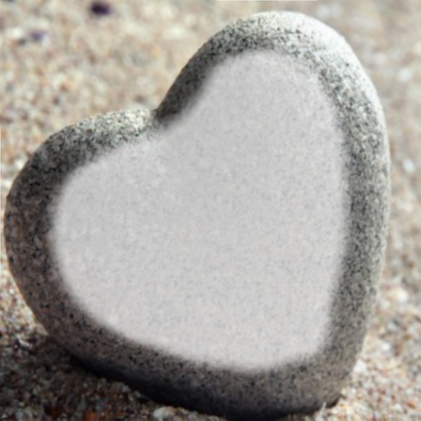 Piedra, forma de corazón, 1 foto Montaje fotografico