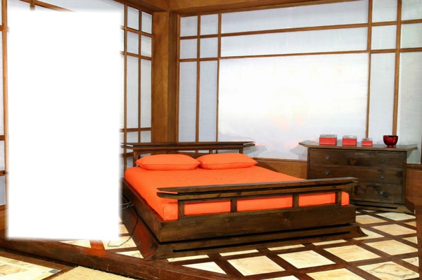 Red Bedroom asian love 1 rectangle Fotomontasje