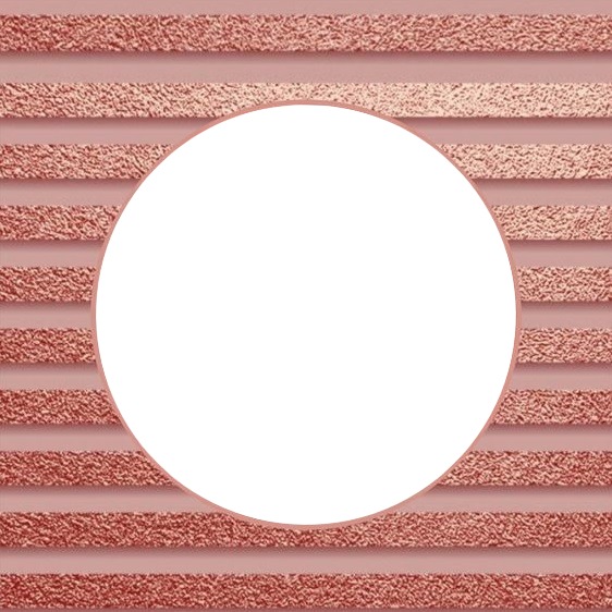marco circular, fondo rayas escarchadas palo rosa. Fotomontage