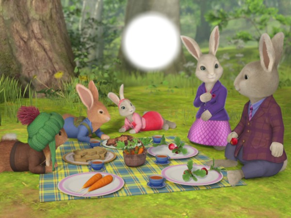 peters rabbit & family フォトモンタージュ