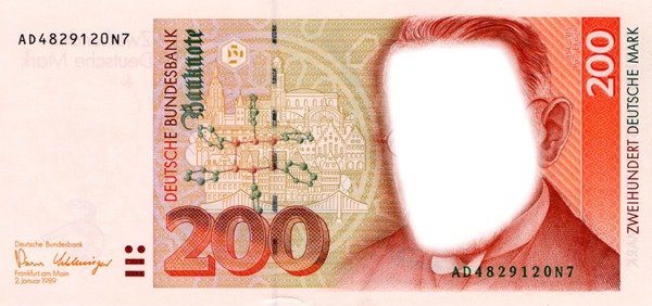 200 Deutsche Mark Fotomontaggio