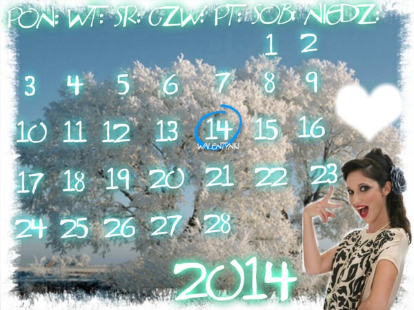 Calendar Violetta Photo frame effect